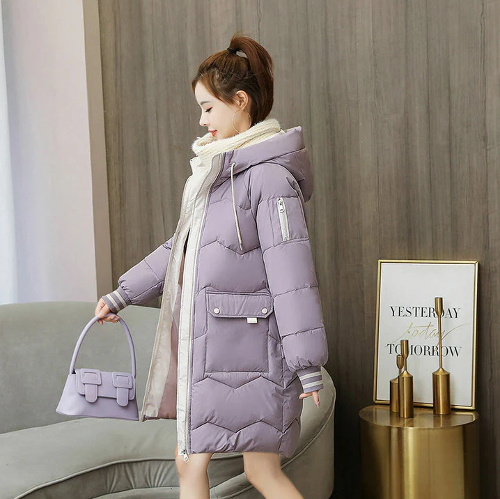Winddichte Winterjacke Damen Kapuze Warm