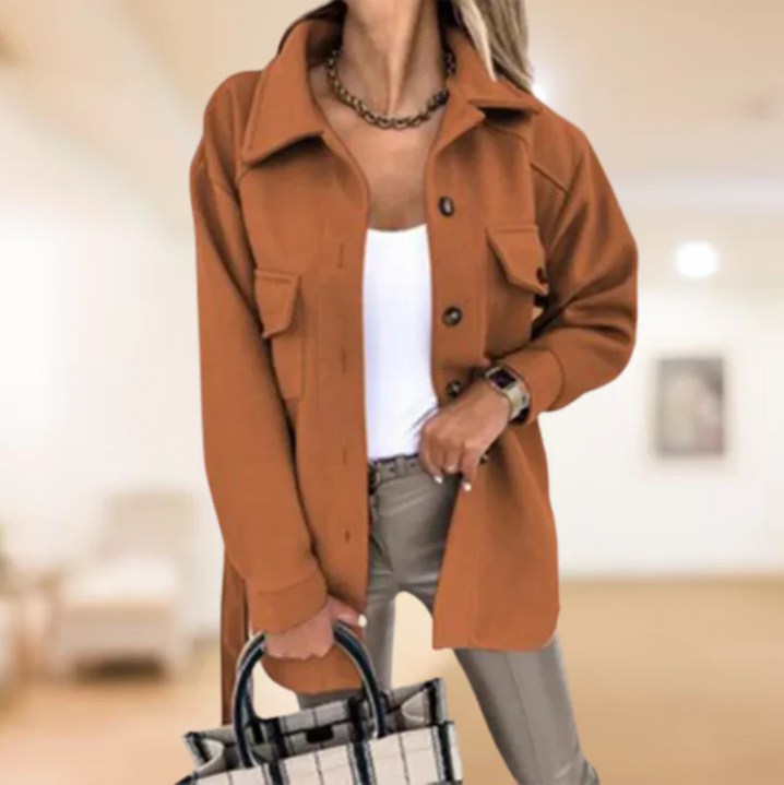 Damen Trenchcoat Winterwarm Elegant