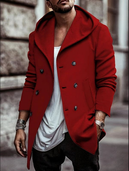 Herren-Parka Warm Kapuze Langarm
