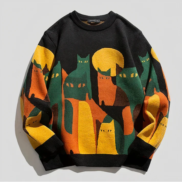 Kätzchen Pullover Damen Weich Gemütlich