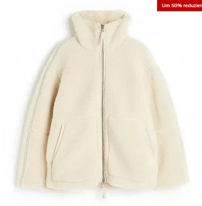 Weiche Sherpa-Jacke Damen Reißverschluss Winter