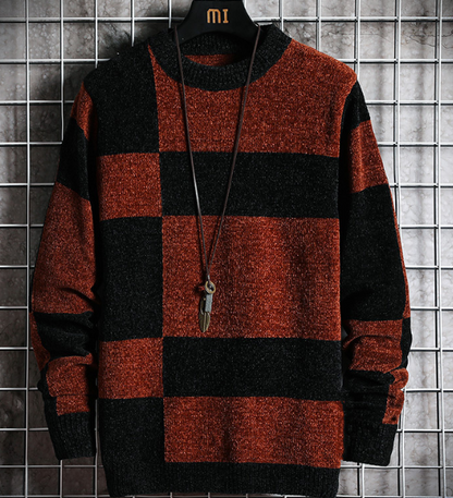 Herren Pullover Gestreift Retro Style