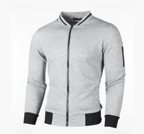 Herren Sweatshirt Zip Reißverschluss Stehkragen