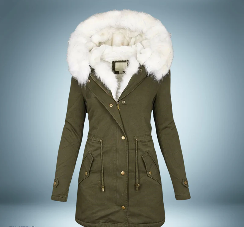 Exklusiver Parka mit Pelzkragen Schwarz Luxus Design