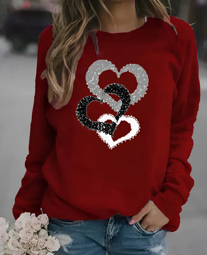 Weihnachtssweatshirt Kuschelig Winterlich Rot