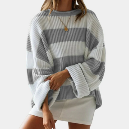 Damenpullover Groß Streifen Modern Komfort
