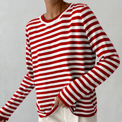 Langarmshirt mit Streifen Herbstfarben