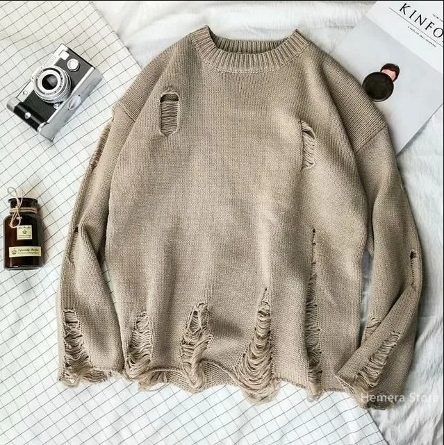 Pullover mit Lochmuster Trendy Style - IdealeKleiden