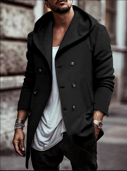 Herren-Parka Warm Kapuze Langarm
