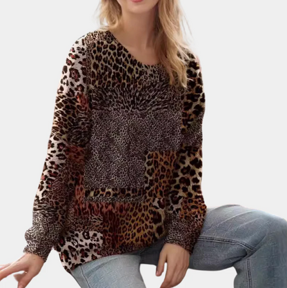 Damenpullover Leopardenmuster Elegant Damen