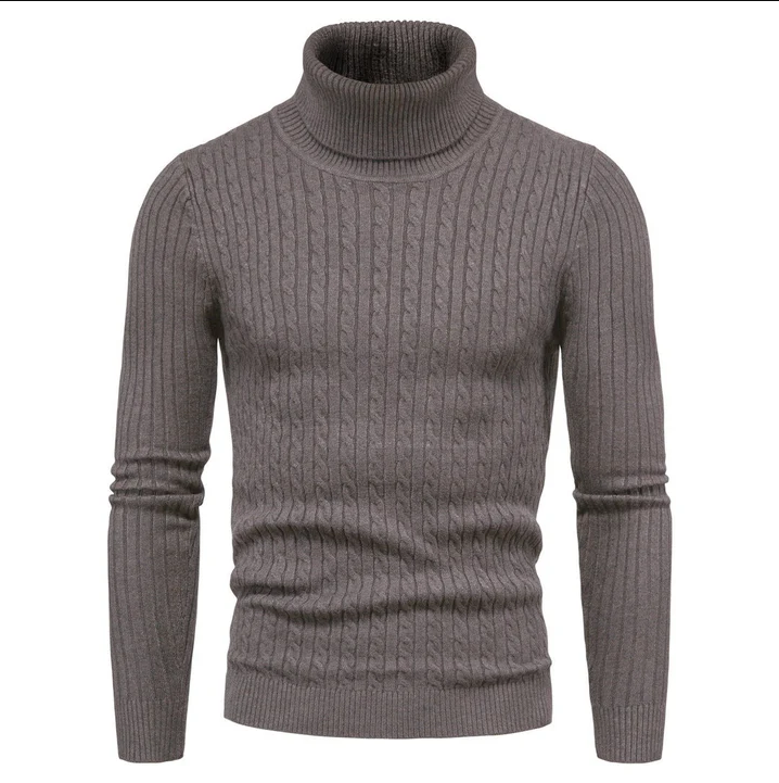 Herren Rollkragenpullover Kaffeebraun