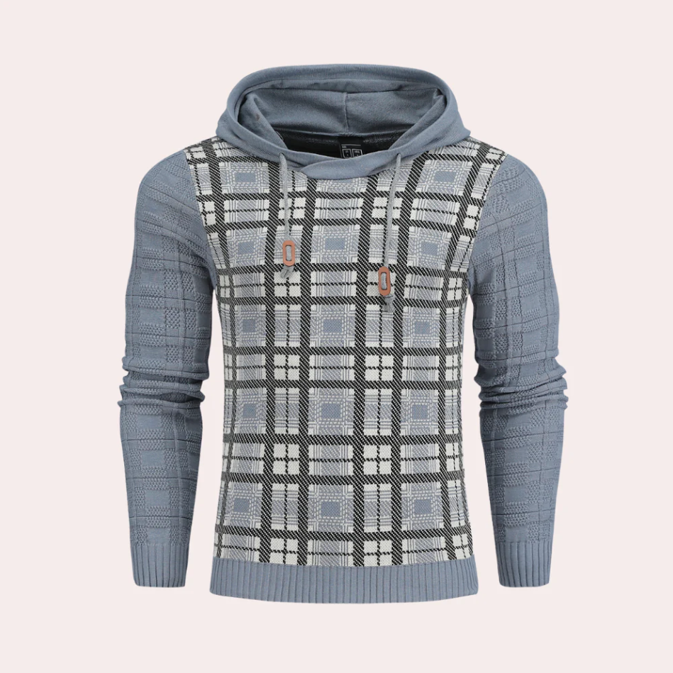 Herren Pullover Karo Kapuzenpullover Sportlich