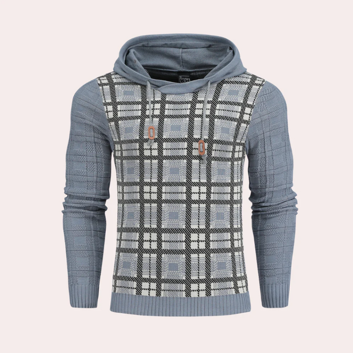 Herren Pullover Karo Kapuzenpullover Sportlich