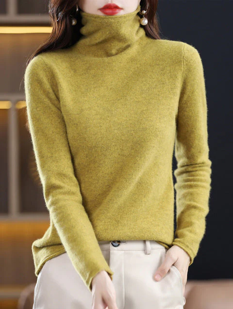 Helena Eleganter Rollkragenpullover Reine Wolle