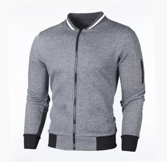 Herren Sweatshirt Zip Reißverschluss Stehkragen