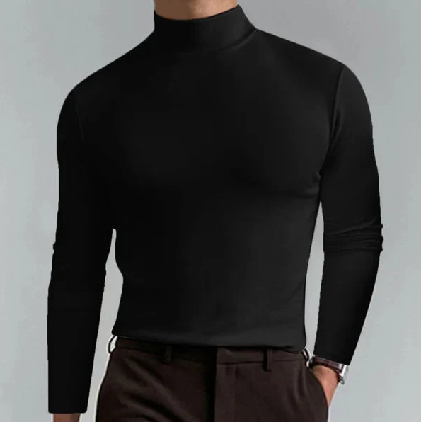 Slim Fit Rollkragen Pullover Langarm - IdealeKleiden