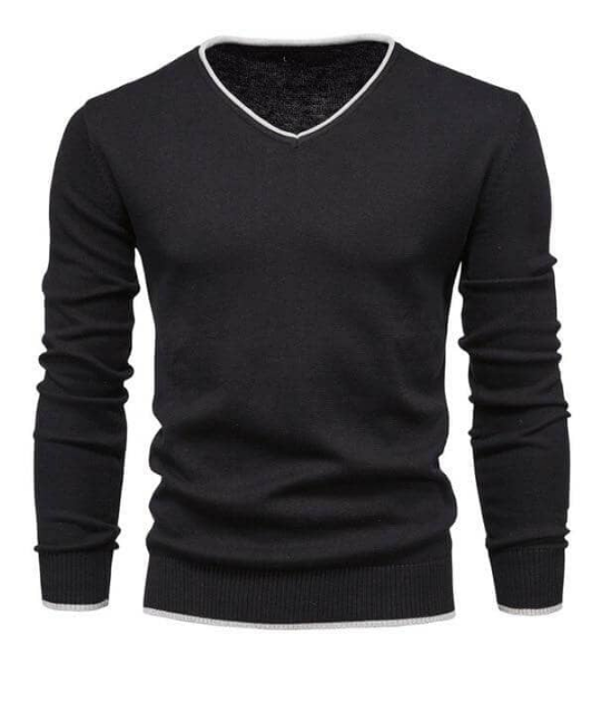 Elegant V-Ausschnitt Pullover aus edlem Silbergrau