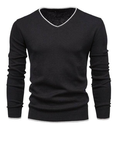 Elegant V-Ausschnitt Pullover aus edlem Silbergrau