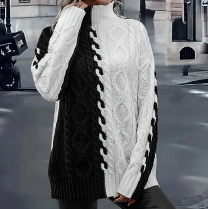 Lujza – Damen Rollkragenpullover Elegantes Design - IdealeKleiden