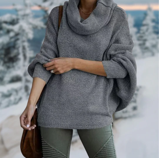 Eleganter Schildpatt-Pullover Damen Kragen