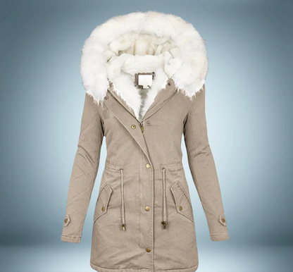 Exklusiver Parka mit Pelzkragen Schwarz Luxus Design