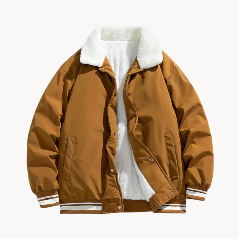 Herren Winterjacke Sherpa Fellkragen Warm Isoliert