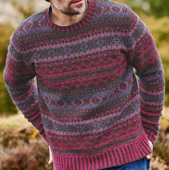 Retro Pullover Rundhals Damen