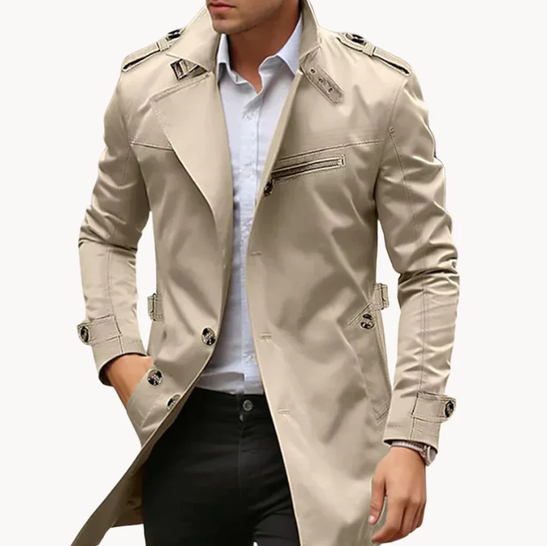 Eleganter Trenchcoat Herren Slim Fit Stil - IdealeKleiden