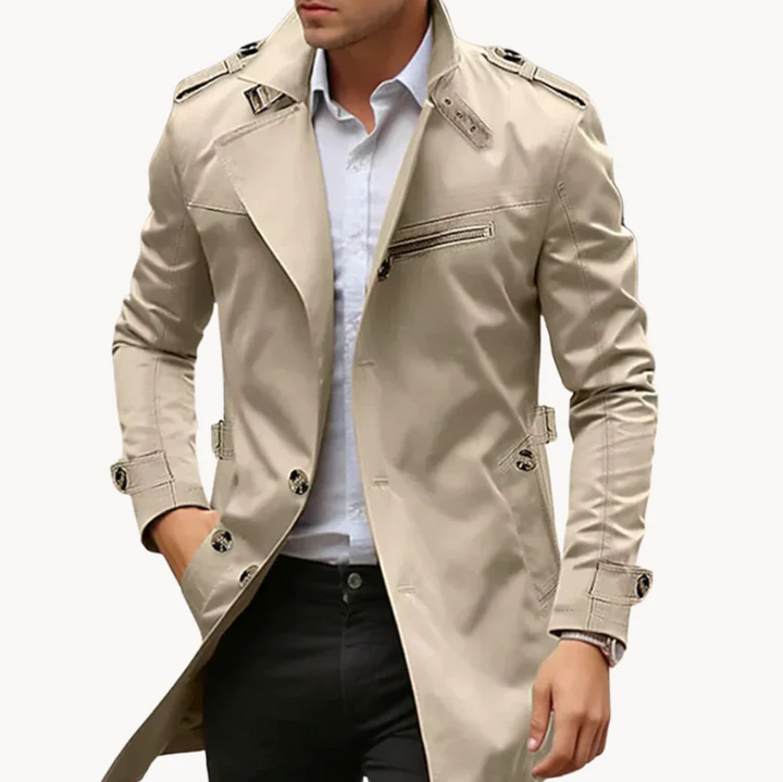 Eleganter Trenchcoat Herren Slim Fit Stil - IdealeKleiden