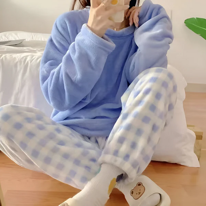 Weiches Fleece Pyjama Set Damen