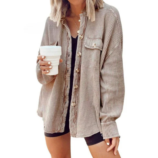 Trinity | Cordjacke mit Oversize-Kapuze