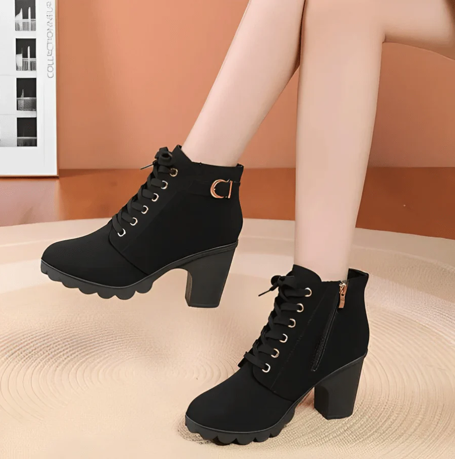 Damen Stiefelette Schnürstiefel Elegant