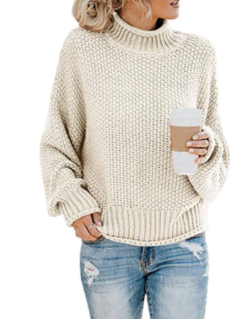 Damen Rollkragenpullover Weich und Warm