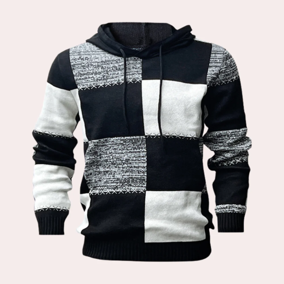 Stylischer Patchwork-Hoodie für Herren Modern Design