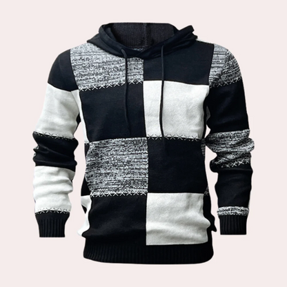 Stylischer Patchwork-Hoodie für Herren Modern Design