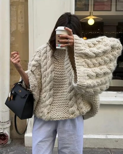 Kuschel-Pullover Damen Grobgestrickt Weich
