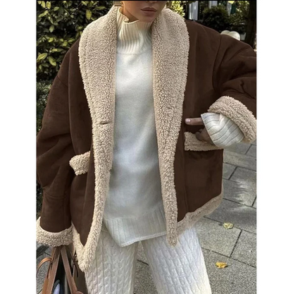 Damen Wintermantel mit Kragen Modern Schwarz