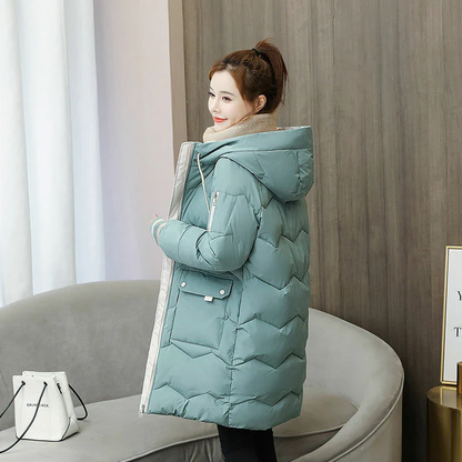 Winddichte Winterjacke Damen Kapuze Warm