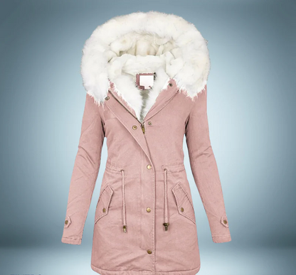 Exklusiver Parka mit Pelzkragen Schwarz Luxus Design