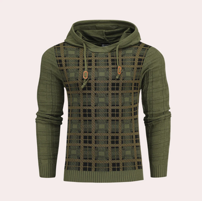 Herren Pullover Karo Kapuzenpullover Sportlich