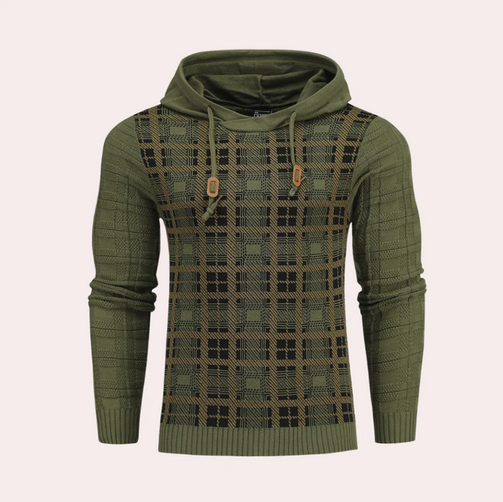 Herren Pullover Karo Kapuzenpullover Sportlich