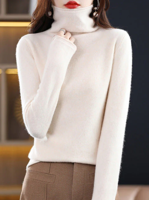 Helena Eleganter Rollkragenpullover Reine Wolle