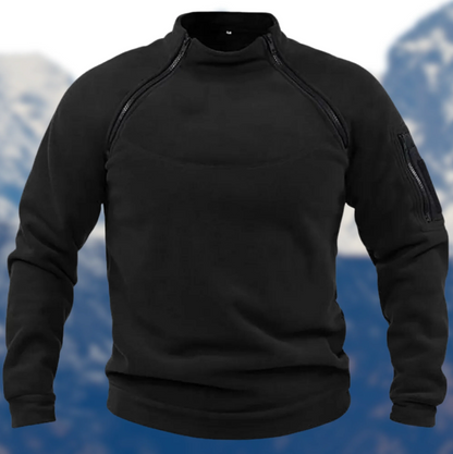 Taktischer Fleecepullover Herren Reißverschluss Taschen