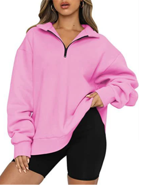 Damen Sweatshirt Mit Kragen Elegante Style