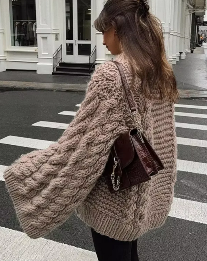 Kuschel-Pullover Damen Grobgestrickt Weich