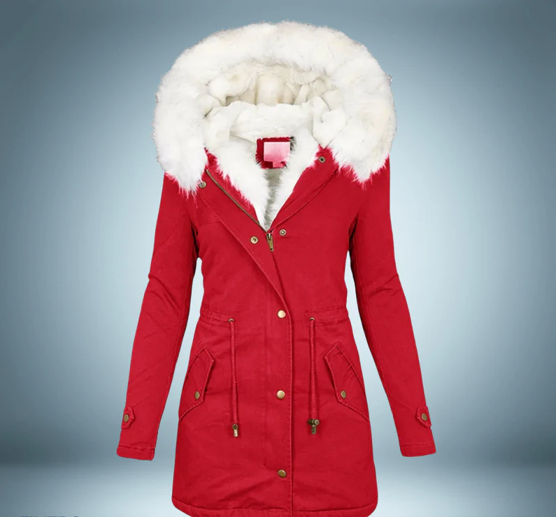 Exklusiver Parka mit Pelzkragen Schwarz Luxus Design
