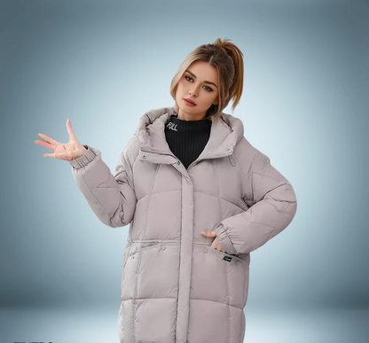 Stylische Daunenjacke Grau Damen