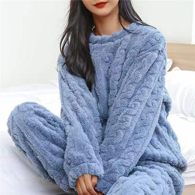 Weiches Fleece Pyjama Set Damen - IdealeKleiden