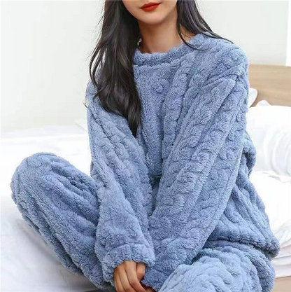 Weiches Fleece Pyjama Set Damen - IdealeKleiden