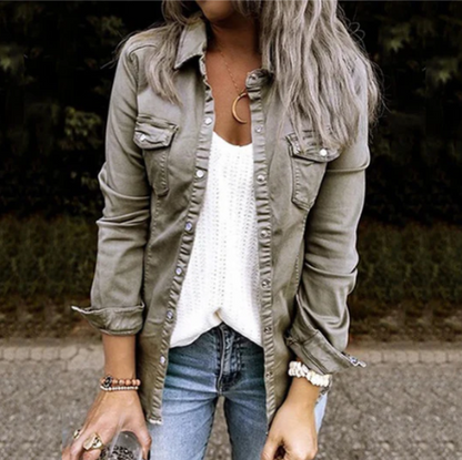Stylische Damen Jeansjacke Modern - IdealeKleiden